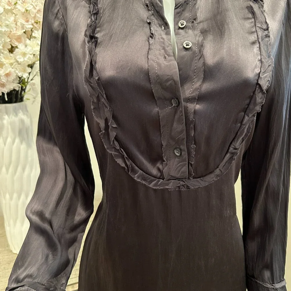 Banana Republic Silk Crinkled Shirt Dress - Picture 4 of 6